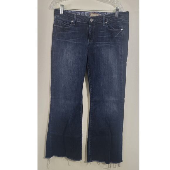Paige Jeans Womens Size 31 Robertson Flare Raw Hem Boho Hippie Festival Retro - Picture 2 of 10